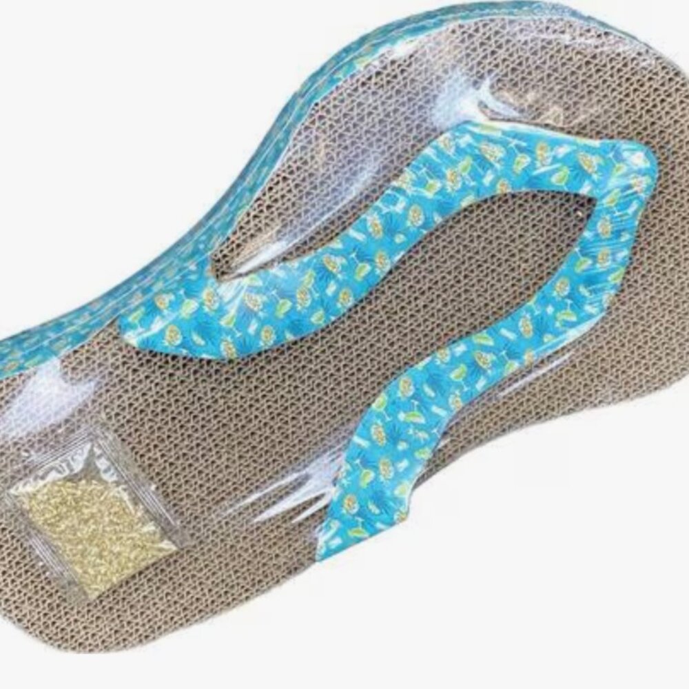 Flip-Flop Cat Scratcher Toy with Catnip